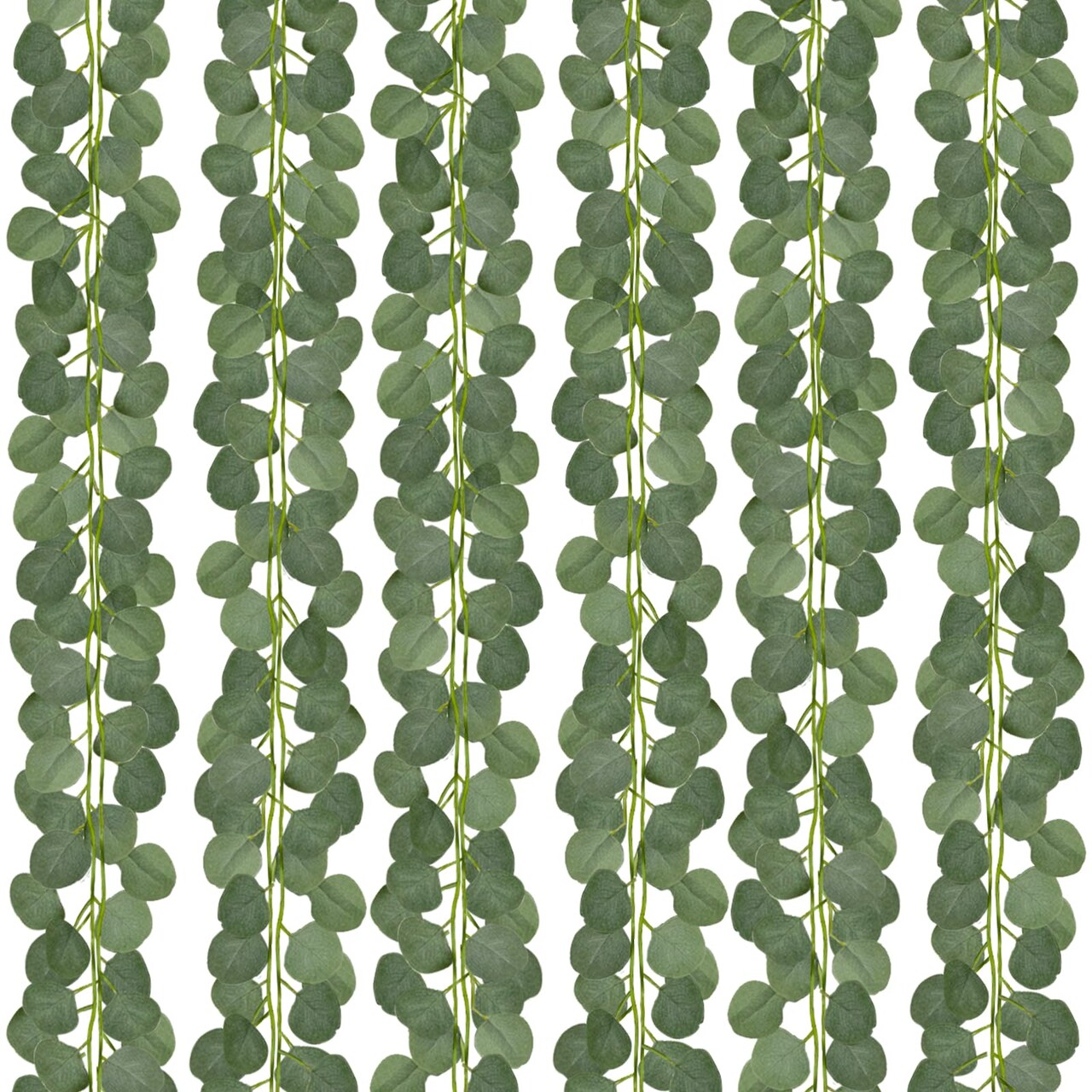 12 Pack Eucalyptus Garland,Artificial Eucalyptus Leaves Table Greenery Garland Wreath Vines for Wedding Party Table Fireplace Bedroom Wall Room Decor